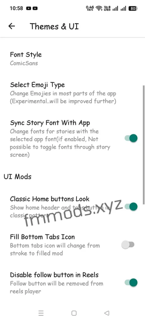Insta Pro 2 Customization Settings