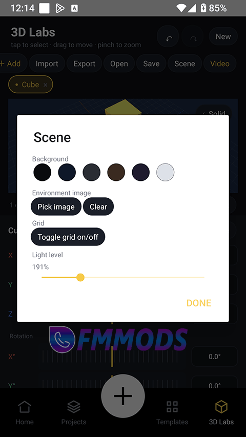 Gold Motion Settings Screenshot